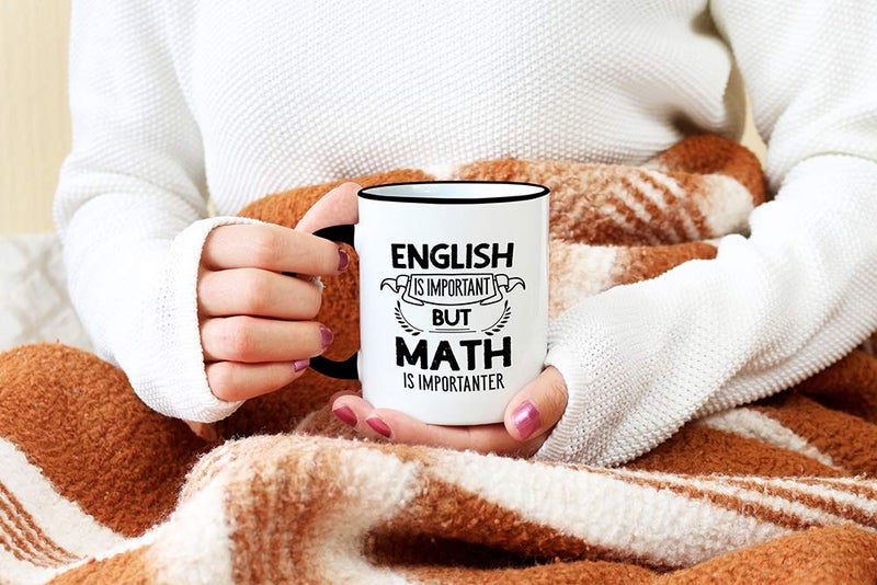 Casitika Funny Math Mug for Teachers. English is Important but Math is Importanter 11 oz Geek Coffee Cup. Mathematician Jokes Gift Idea for Professor or Student. - Image 5